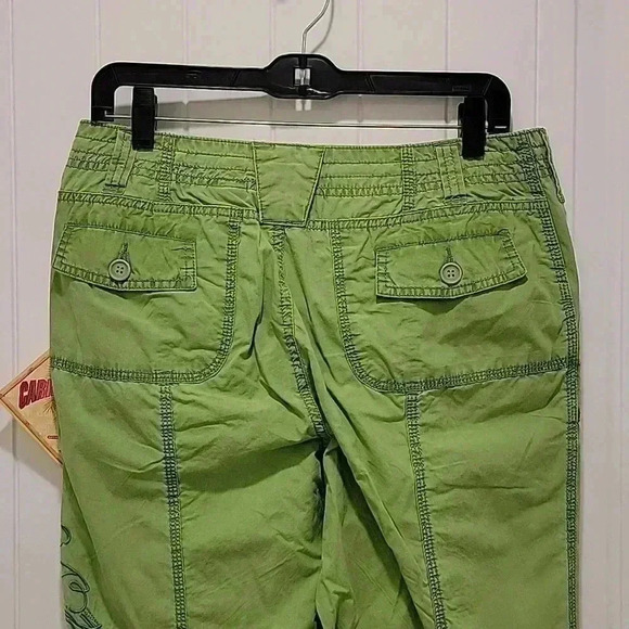 Caribbean Joe Cargo Lime Green Cotton Embroidered Detail Size 8P - Picture 6 of 8